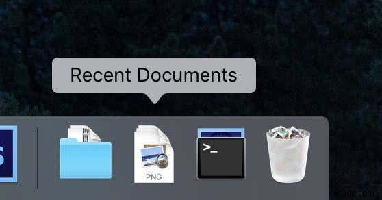 macOS 독(Dock)에서 최근 항목에 빠르게 접근하는 방법