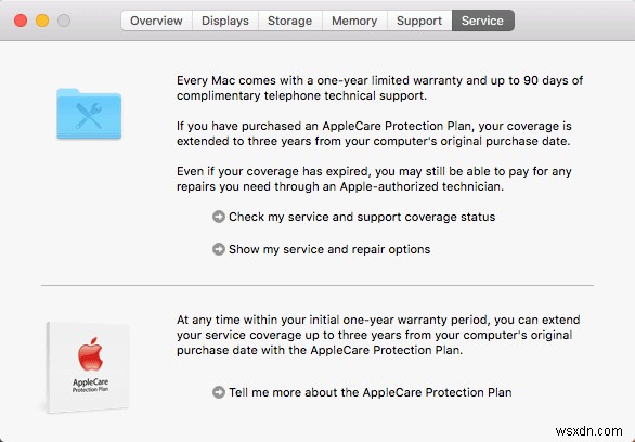 맥(Mac) AppleCare 지원 및 보증 상태 확인하는 방법