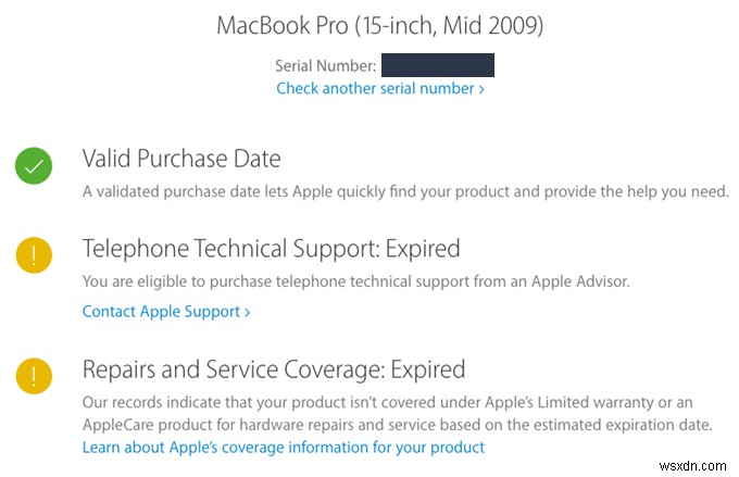 맥(Mac) AppleCare 지원 및 보증 상태 확인하는 방법