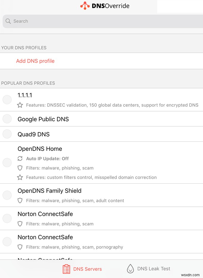 DNS Override 앱으로 iOS 셀룰러 네트워크에서 사용자 지정 DNS 서버 사용하는 방법