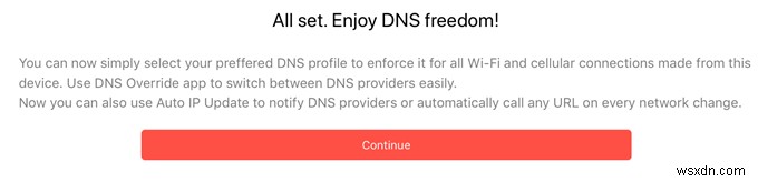 DNS Override 앱으로 iOS 셀룰러 네트워크에서 사용자 지정 DNS 서버 사용하는 방법