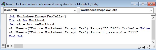Excel VBA로 셀 잠금 및 잠금 해제하기: 초보자도 따라 하는 6가지 실전 예제