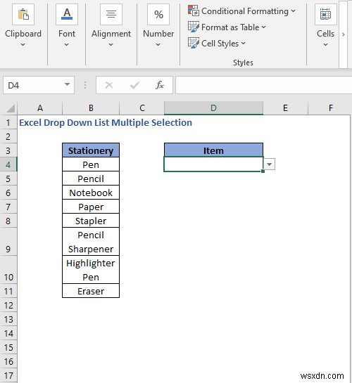 Excel 드롭다운 목록에서 여러 항목 선택하는 방법 3가지