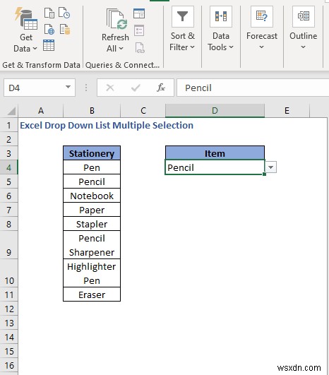 Excel 드롭다운 목록에서 여러 항목 선택하는 방법 3가지