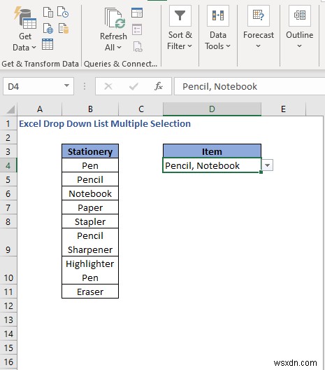 Excel 드롭다운 목록에서 여러 항목 선택하는 방법 3가지