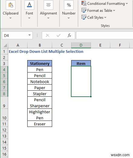 Excel 드롭다운 목록에서 여러 항목 선택하는 방법 3가지