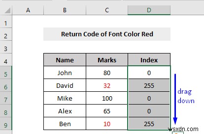 Excel VBA로 글꼴 색상이 빨간색인지 확인하고 결과 반환하는 6가지 방법