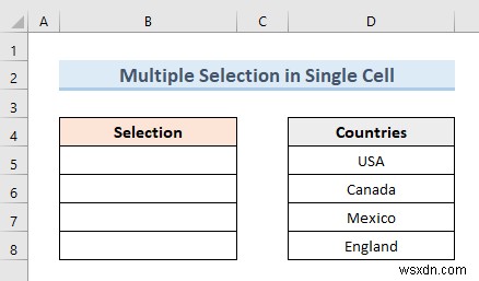 Excel VBA로 다중 선택 가능한 데이터 유효성 검사 드롭다운 목록 만들기 (3가지 방법)