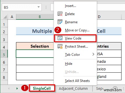 Excel VBA로 다중 선택 가능한 데이터 유효성 검사 드롭다운 목록 만들기 (3가지 방법)