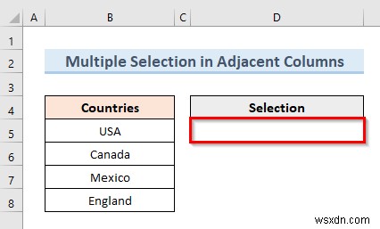 Excel VBA로 다중 선택 가능한 데이터 유효성 검사 드롭다운 목록 만들기 (3가지 방법)