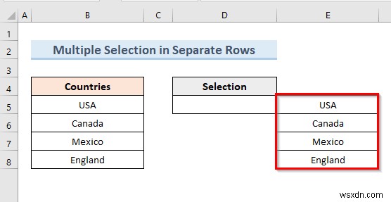 Excel VBA로 다중 선택 가능한 데이터 유효성 검사 드롭다운 목록 만들기 (3가지 방법)