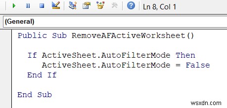 Excel VBA로 자동 필터(AutoFilter)가 있을 경우 제거하는 방법 (예제 7가지)