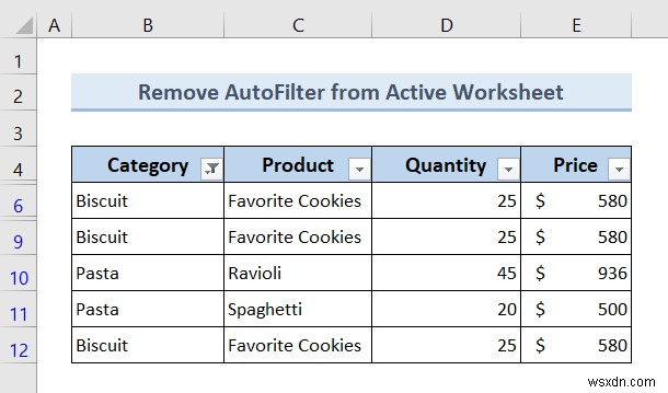 Excel VBA로 자동 필터(AutoFilter)가 있을 경우 제거하는 방법 (예제 7가지)
