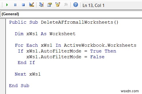 Excel VBA로 자동 필터(AutoFilter)가 있을 경우 제거하는 방법 (예제 7가지)
