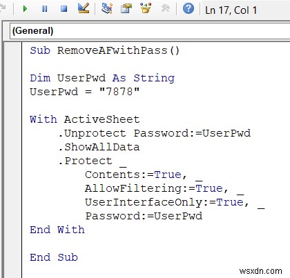 Excel VBA로 자동 필터(AutoFilter)가 있을 경우 제거하는 방법 (예제 7가지)