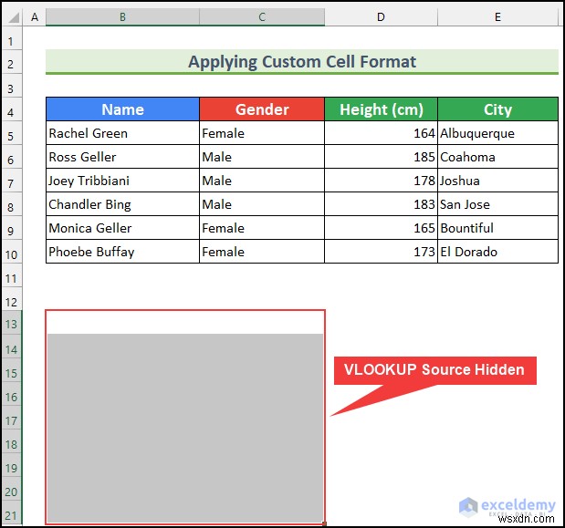 Excel에서 VLOOKUP 원본 데이터 숨기는 방법 5가지