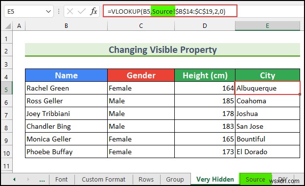 Excel에서 VLOOKUP 원본 데이터 숨기는 방법 5가지