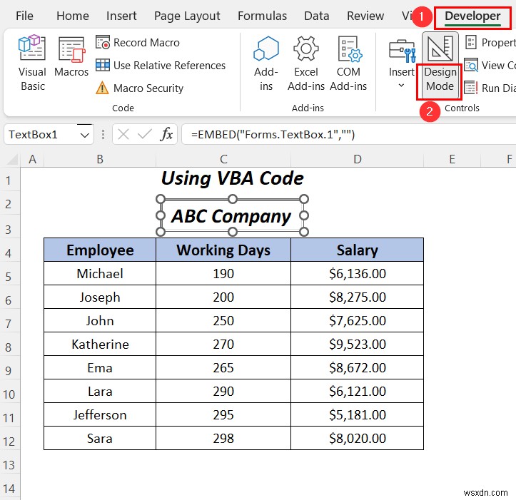 Excel 텍스트 상자에서 텍스트 강조 표시하는 3가지 방법