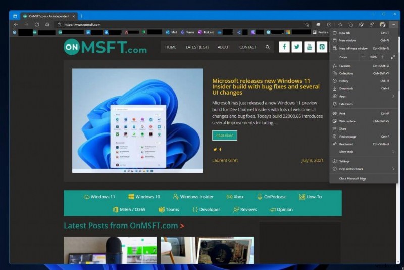 마이크로소프트 엣지 카나리아, Windows 11 스타일 비주얼 업데이트를 활성화하는 새로운 플래그 추가