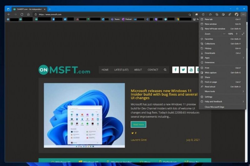 마이크로소프트 엣지 카나리아, Windows 11 스타일 비주얼 업데이트를 활성화하는 새로운 플래그 추가