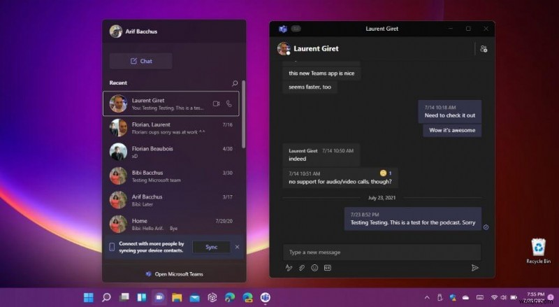 Windows 11의 Microsoft Teams 채팅 앱, Skype 대체하기엔 아직 이르다