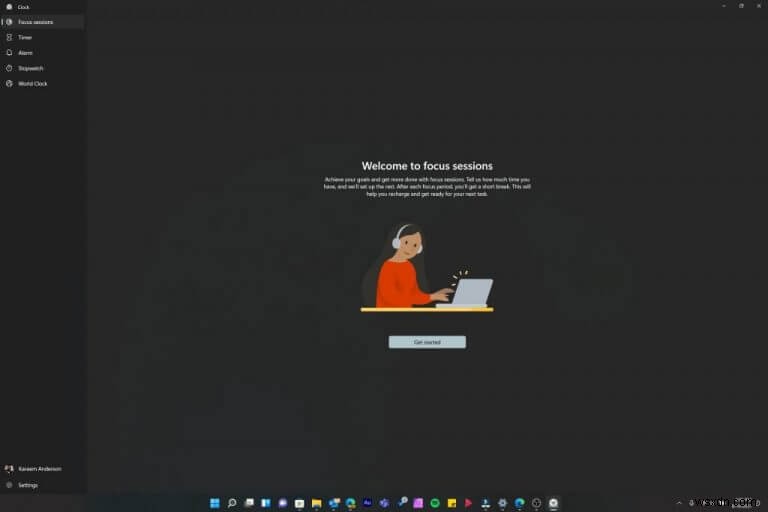 Windows 11 빌드 22000.160 개발자 채널 업데이트, 시계 앱 포커스 세션 기능 탑재