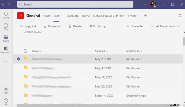 Microsoft Teams에서 파일을 상단에 고정하는 방법