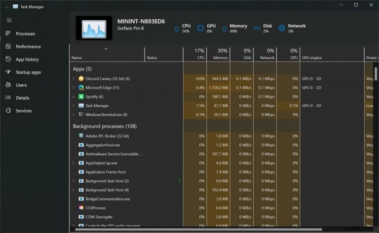 Windows 11 최신 Insider 빌드에 숨겨진 새로운 작업 관리자 앱 발견