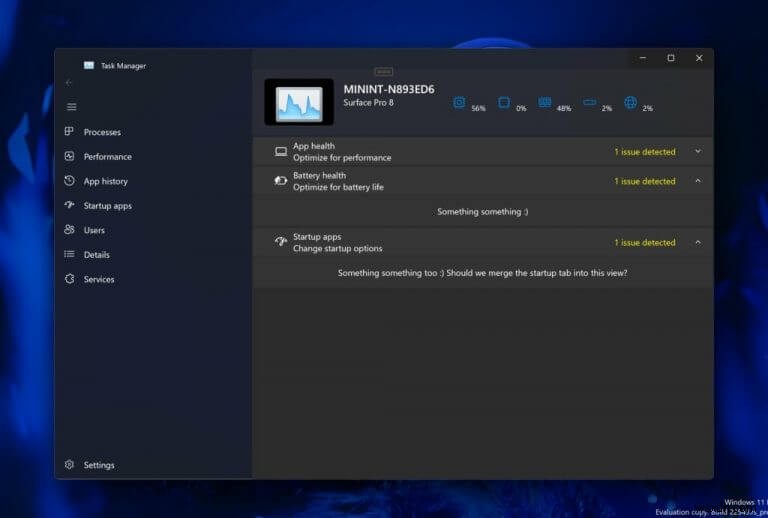 Windows 11 작업 관리자, 배터리 상태·앱 상태 기능 추가될 전망