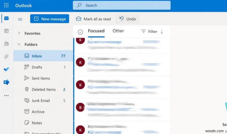 아웃룩 웹(Outlook Web)에서 삭제된 이메일 복구하는 방법
