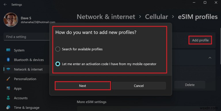 Windows 11에서 무료 eSIM 프로필 발급하고 활성화하는 완벽 가이드