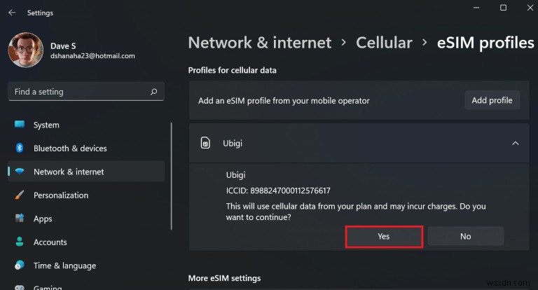 Windows 11에서 무료 eSIM 프로필 발급하고 활성화하는 완벽 가이드