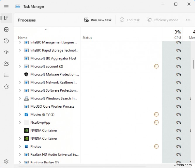 Windows 11 2022 새 작업 관리자에서 다크 모드·효율성 모드 활성화하는 방법