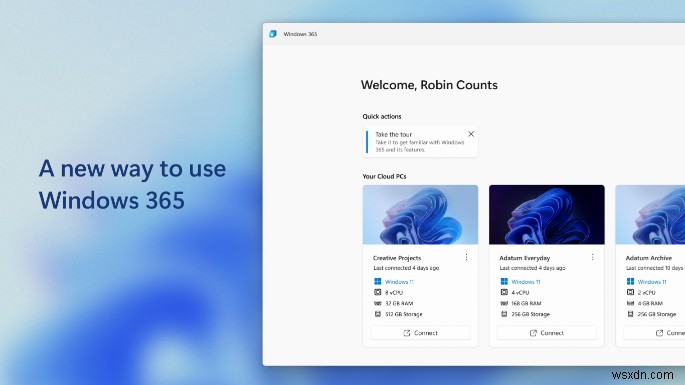 Windows 365 앱, Windows 11용 Microsoft Store에 공개 프리뷰로 출시