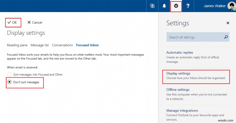 Outlook 중요 받은 편지함(Focused Inbox) 비활성화하는 방법