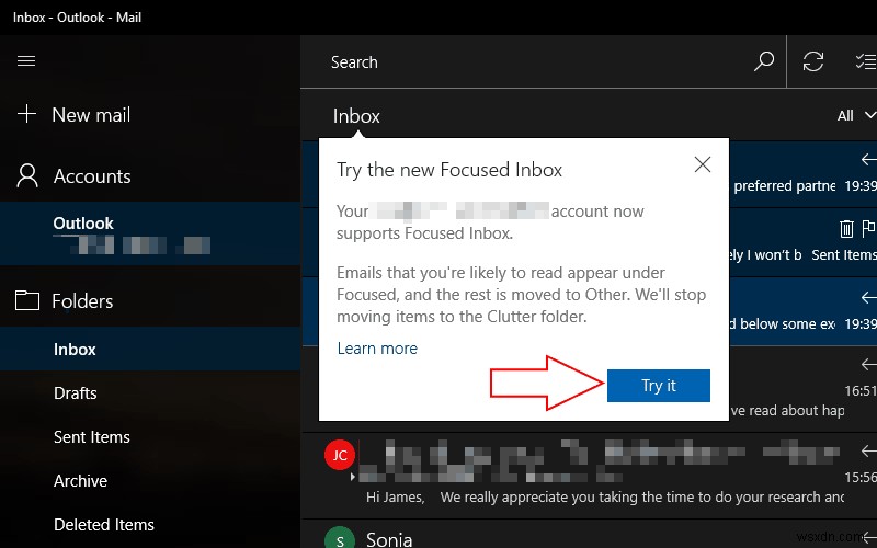 Outlook 중요 받은 편지함(Focused Inbox) 비활성화하는 방법