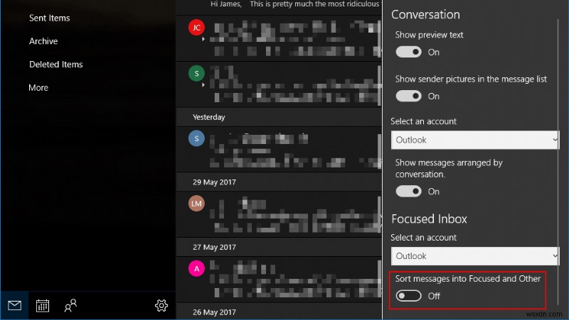 Outlook 중요 받은 편지함(Focused Inbox) 비활성화하는 방법
