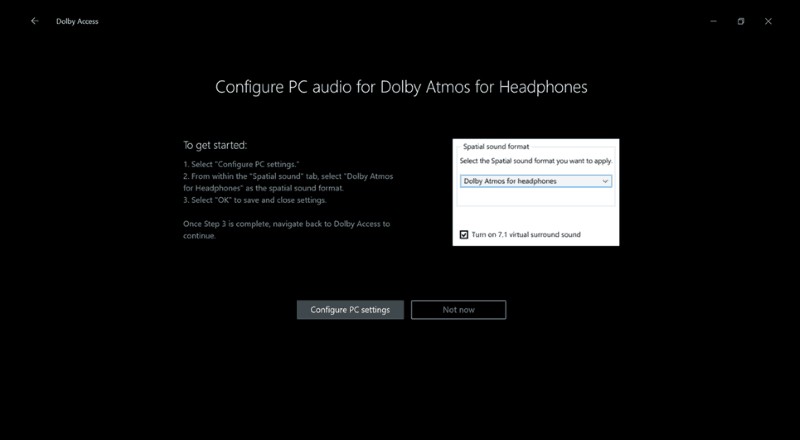 Windows 10에서 돌비 애트모스(Dolby Atmos) 공간 사운드 시작하는 방법