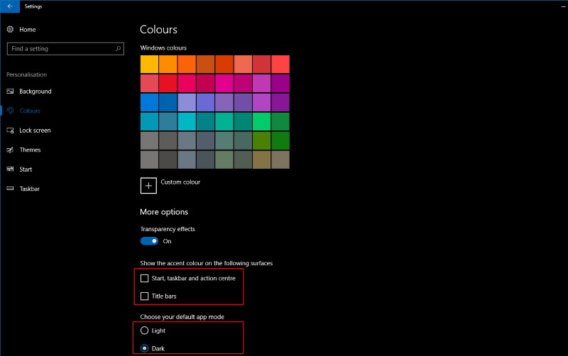 Windows 10 Creators Update에서 나만의 강조 색상 설정하는 방법