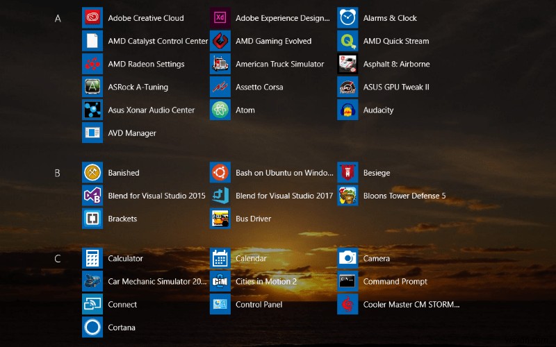 Windows 10에서 전체 화면 시작 화면 활성화하는 방법