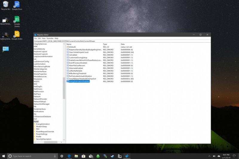 Windows 10에서 배터리 잔여 사용 시간 표시 기능 활성화하는 방법