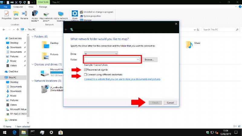 Windows 10에서 네트워크 공유 드라이브(NAS)에 연결하는 방법