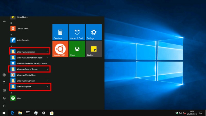 Windows 10 시작 메뉴 앱 목록 깔끔하게 정리하는 방법