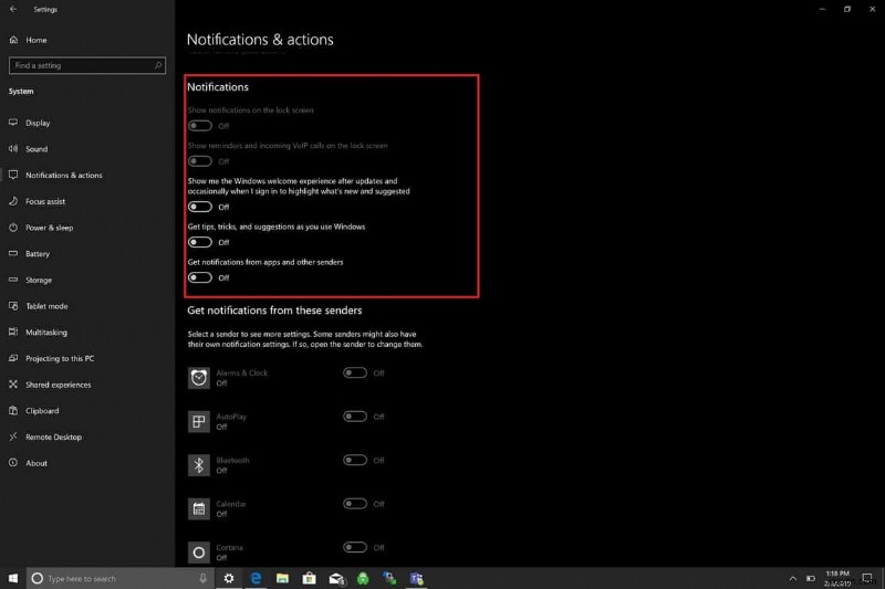 Windows 10에서 모든 알림 일시 중지 또는 완전히 차단하는 방법