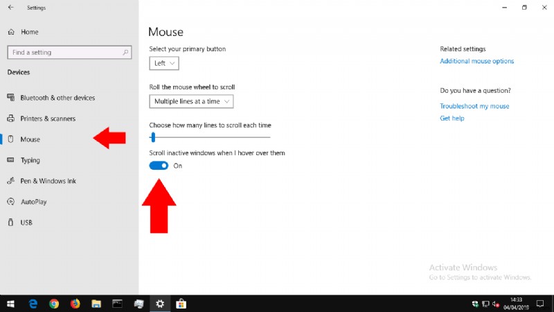 Windows 10에서 비활성 창 스크롤 기능 끄고 켜는 방법