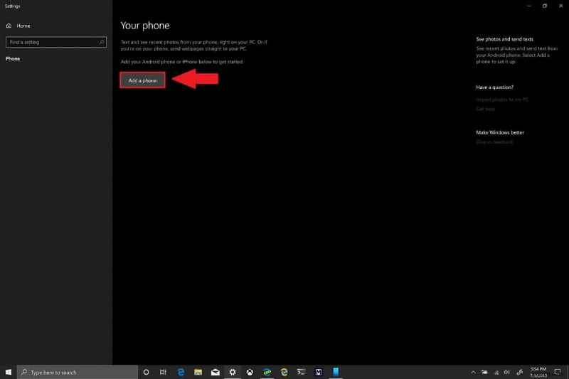 Windows 10에서 내 휴대폰 앱으로 스마트폰 연결하고 사용하는 방법