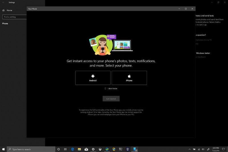 Windows 10에서 내 휴대폰 앱으로 스마트폰 연결하고 사용하는 방법