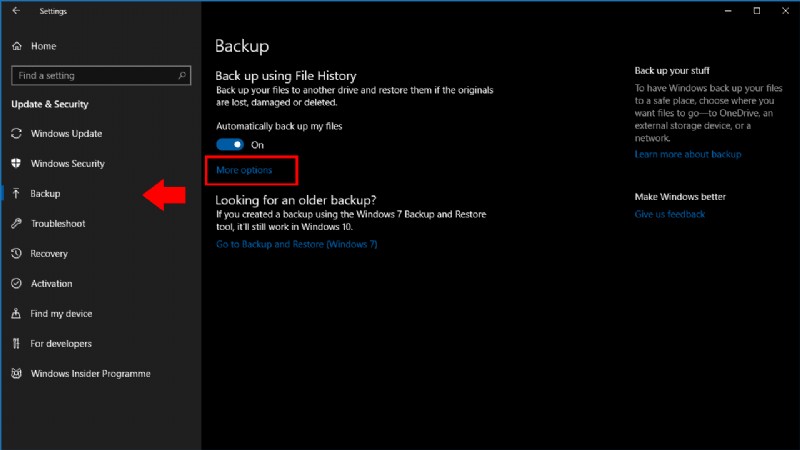 Windows 10 파일 기록(File History) 백업 대상 폴더를 사용자 지정하는 방법
