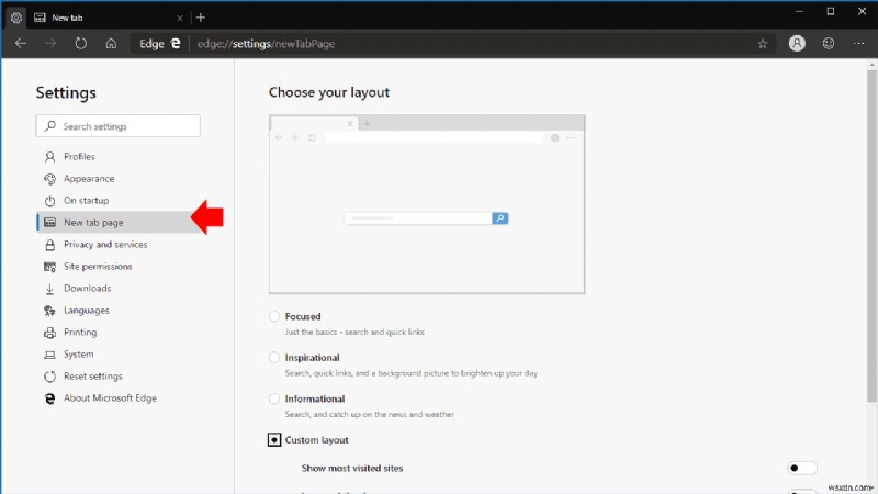 Microsoft Edge Insider 새 탭 페이지를 취향대로 꾸미는 방법