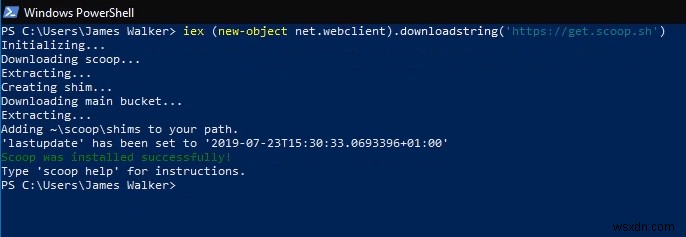 Windows 10에서 Scoop 패키지 관리자 설치하는 방법